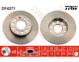 ARKA FREN AYNASI CADDY III-GOLF-V-VI-PLUS-JETTA III-ALTEA 04 A3 03 TOLEDO III-OCTAVIA 04 256x12x9DL