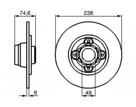 ARKA FREN AYNASI CLIO II-MGN I-R19-1.8-2.0 16V 238x8x4DL 0986478866