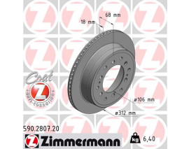 ARKA FREN AYNASI CRUISER 02-09 312x18x16xHAVALI DF4484