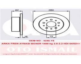 ARKA FREN AYNASI DUCATO I II III 94 BOXER I II II 94 JUMPER I II III 94 280x16x5DL 1.4Q