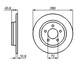 ARKA FREN AYNASI DUZ MAZDA III 2.0 10/03 MAZDA V CR19 1.8/2.0/2.0CD 03/05