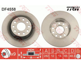 ARKA FREN AYNASI GOLF V-V-PASSAT 05 JETTA III-TOURAN 03 TIGUAN 07 A3 04 OCTAVIA 04 LEON 286x12x9DL