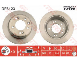 ARKA FREN AYNASI HYUNDAI İ30 07-11 -İX35 10 KIA CEED-PRO CEED 08-13 -SPORTAGE 10 262x10x76 5-2-1D