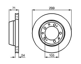 ARKA FREN AYNASI PORSCHE 928 86.91 AUDI 80 94-95 299x24x5xHVLI