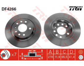 ARKA FREN AYNASI VECTRA C 02 SIGNUM 03 SAAB 9.3 02 CROMA 05 278x12x5DL DOLU