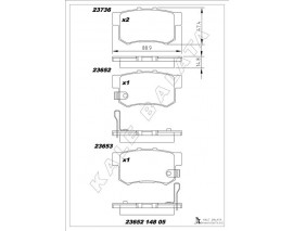 ARKA FREN BALATA HONDA CIVIC 1.4L 1.6L VTEC EP ES EU FD6 FK2 01-13 / ACCORD 2.0L F20 94-98 / CR-V 2.0L K20 RD8 02-06 / LEGEND 3.2L KA7 KA8 24v 91-96 / SUZUKI SX4 1.6L M16A RW415 05-