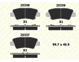 ARKA FREN BALATA HYUNDAI i20 1.2L G4LA 15-20 1.4L G4LC 15-18 1.4L D4FC CRDi 15-18 / ELANTRA 1.6L D4FB G4FG 16- / KIA SOUL 1.6L D4FB 14- / SPORTAGE 1.6L G4FD G4FJ T-GDI 15- 1.6L D4FE 18- delikli