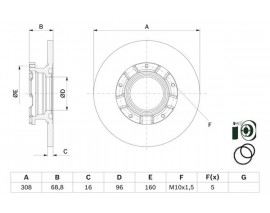 ARKA FREN DISK AYNASI TRANSIT CUSTOM V362 12 ABS LI O.CEKER CAP 308 16