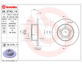 ARKA FREN DISKI-245 10 5 112 VW PASSAT 97-05 AUDI A6 95-05 SKODA SUPERB 02-08