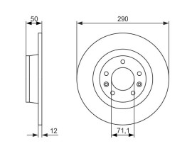ARKA FREN DİSKİ PEUGEOT 407 6C 290x10x5DLxDOLU