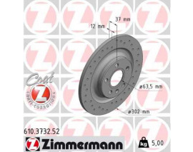 ARKA FREN DİSKİ VOLVO XC40 536 2017 2021 CAP 302X 5 BIJON 16 İNÇ DELİKLİ 0986479G98-DF6970
