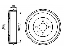 ARKA FREN KAMPANASI FIAT ALBEA 00 DOBLO 01 FIORINO 09 LINEA 09 MAREA 00 TEMPRA 92 96 TIPO 90 95 UNO 98 06 228.2 mm 4 Delik
