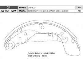 ARKA PABUÇ BALATA CORSA C-VECTRA A-ASTRA F-LACETTI 05 NUBIRA 03 GS8543 x
