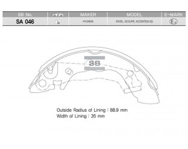 ARKA PABUÇ BALATA EXCEL 90-96 GS8568-GS8684