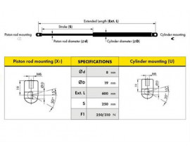 BAGAJ AMORTİSÖRÜ P106-P205 96 D0070