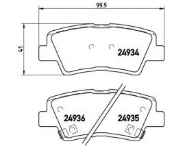 BALATA FREN ARKA- HYUNDAI ELANTRA 12-15/ TUCSON 16 -SONATA 09 12/KIA SOUL 10 12/ SPORTAGE 16-