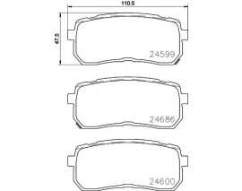 BALATA FREN ARKA- HYUNDAI STAREX-H1 08 12/IX55 11 12/KIA CARNIVAL 09 12