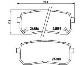 BALATA FREN ARKA- HYUNDAI STAREX-H1 08 12/IX55 11 12/KIA CARNIVAL 09 12 Low-Met