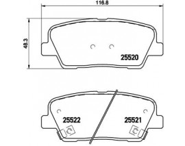 BALATA FREN ARKA- KIA SORENTO 11 12/HYUNDAI SANTAFE 11 12