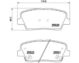 BALATA FREN ARKA- KIA SORENTO 11 12/HYUNDAI SANTAFE 11 12 Low-Met