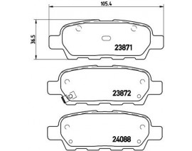 BALATA FREN ARKA- NISSAN QASHQAI 07 11/ XTRAIL 00 -JUKE 10 -INFINITI EX35 08 / G37 10