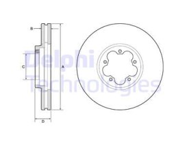 BG9191 ÖN FREN AYNASI TRANSİT V363-TOURNEO CUSTOM 2.2 TDCİ 13 TEK TEKER 308X33X93.1X55X5DLXHAVALI