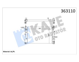 BRAZING VERSİYONU KL195500 FIAT LINEA PUNTO EVO 1.3/1.6 MJTD 1.4TJET 07 12 MT MEKANİK 620X416 X34 SU RADYATÖRÜ
