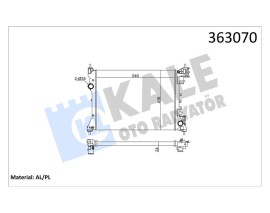 BRAZING VERSİYONU KL351280 FIAT DOBLO 152.263 - OPEL COMBO - ALF ROMEO MITO 10 AC/NAC MT ME KANİK 540X416X24 SU RADYATÖRÜ