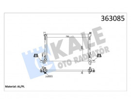 BRAZING VERSİYONU KL356320 RENAULT TRAFIC III JG 1.6/2.0DCI 14 115PS - OPEL VIVARO B 1.6CDTI 14 - FIAT TALENTO 1.6D 16 AC MT MEKANİK 750X490X24 SU RADYATÖRÜ