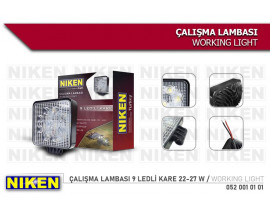 CALISMA LAMBASI 9 LEDLİ KARE 22-27 W
