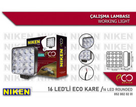CALISMA LAMBASI ECO 16 LEDLİ KARE