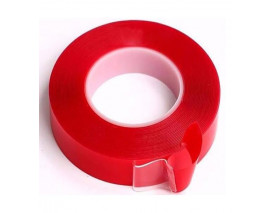 ÇİFT TARAFLI BANT 10mm x 5mt KIRMIZI ŞEFFAF