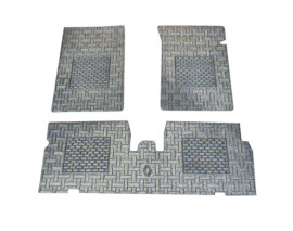 DEKORATİF PASPAS KAUÇUK/BEZLİ R19 GRİ