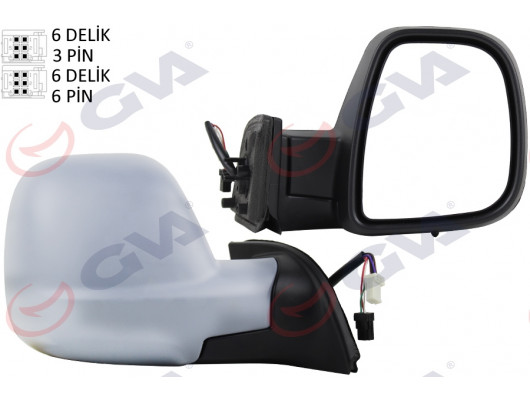 DIŞ DİKİZ AYNASI ELEKTRİKLİ KATLANIR SAĞ PARTNER-BERLINGO 13- ASTARLI KONVEKS CAM SENSÖRLÜ VM-8118EBPSR