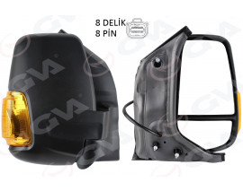 DIŞ DİKİZ AYNASI KISA KOL SAĞ OTOMATİK KATLA. ELEKT. SARI SİNYALLİ REZİST. TRANSIT V363 14