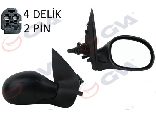 DIŞ DİKİZ AYNASI SAĞ 206 98 MEKANİK ISITMALI SENSÖRLÜ KONVEKS 2 FİŞ VM-206HSR