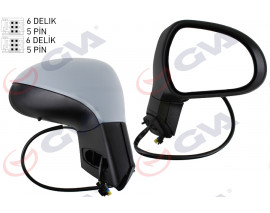 DIŞ DİKİZ AYNASI SAĞ 207 06 ELEKTRİKLİ ISITMALI SİNYALLİ KATLANIR SENSÖRLÜ ASTARLI KONVEKS VM-6207EBR