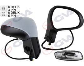 DIŞ DİKİZ AYNASI SAĞ 207 06 ELEKTRİKLİ ISITMALI SİNYALLİ SENSÖRLÜ ASTARLI KONVEKS VM-6207EHPSR