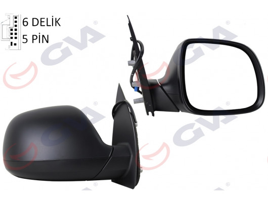 DIŞ DİKİZ AYNASI SAĞ AMAROK 09 ELEKTRİKLİ ISITMALI DESENLİ KONVEKS 5 FİŞ VM-6190EHR
