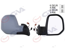 DIŞ DİKİZ AYNASI SAĞ BERLINGO-PARTNER 08 ELEKTRİKLİ ISITMALI SENSÖRLÜ ASTARLI KONVEKS VM-6118EHPSR