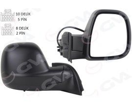 DIŞ DİKİZ AYNASI SAĞ BERLINGO-RIFTER 2019 COMBO-PROACE CITY 19 ELEKTRİKLİ DESENLİ REZİSTANSLI SENSÖRLÜ