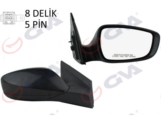 DIŞ DİKİZ AYNASI SAĞ BLUE 12 ELEKTRİKLİ ISITMALI SİYAH KAPAK KONVEKS 5 FİŞ VM-6451ER