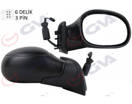 DIŞ DİKİZ AYNASI SAĞ C3 02 ELEKTRİKLİ ISITMALI KONVEKS 3 FİŞ VM-501ER