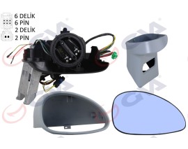 DIŞ DİKİZ AYNASI SAĞ C4 04 ELEKTRİKLİ ISITMALI SENSÖRLÜ ASTARLI MAVİ CAM KONVEKS VM-503EHPR