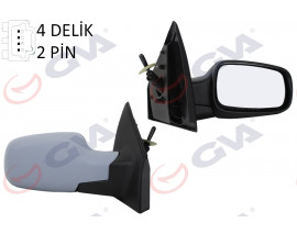 DIŞ DİKİZ AYNASI SAĞ CLIO 06 MEKANİK ISITMALI SENSÖRLÜ ASTARLI KONVEKS 2 FİŞ VM-6136PSR