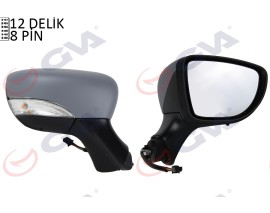 DIŞ DİKİZ AYNASI SAĞ CLIO 12 ELEKTRİKLİ ISITMALI ASTARLI SİNYALLİ SENSÖRLÜ KONVEKS VM-6126EHPSR