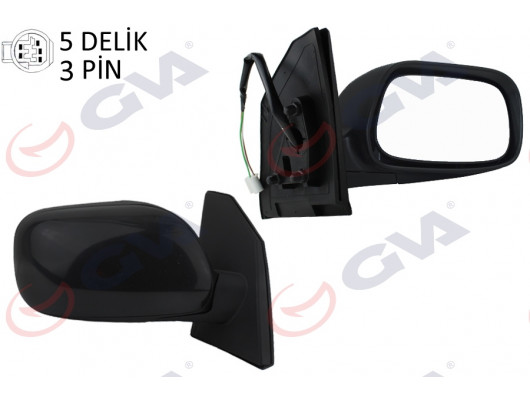 DIŞ DİKİZ AYNASI SAĞ COROLLA 02 ELEKTRİKLİ KONVEKS 3 FİŞ VM-277ER