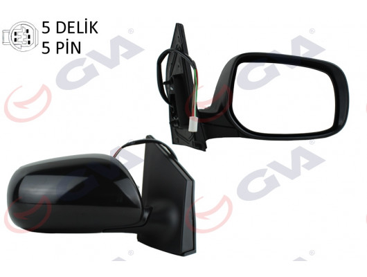 DIŞ DİKİZ AYNASI SAĞ COROLLA 08 ELEKTRİKLİ ISITMALI ASTARLI KONVEKS 5 FİŞ VM-6263NEHPR