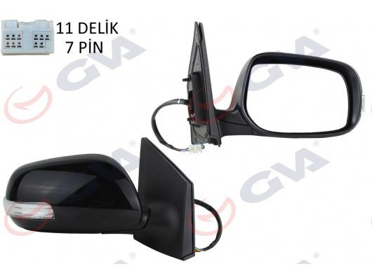 DIŞ DİKİZ AYNASI SAĞ COROLLA 10 ELEKTRİKLİ ISITMALI KATLANIR SİNYALLİ ASTARLI KONVEKS 7 FİŞ VM-6264NEBR
