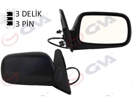 DIŞ DİKİZ AYNASI SAĞ COROLLA 97 ELEKTRİKLİ ISITMALI KONVEKS 3 FİŞ VM-278ER